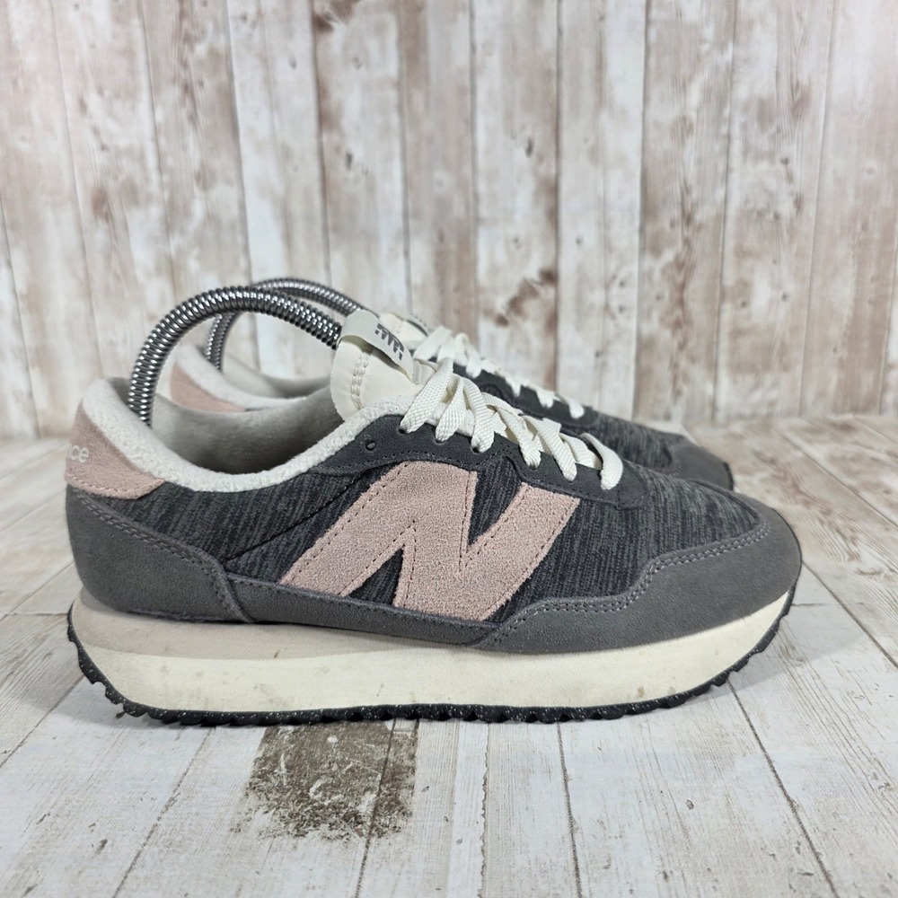 New Balance‎ 237 Womens Grey Pink Suede Retro Lifestyle Sneakers WS237WC Size 8